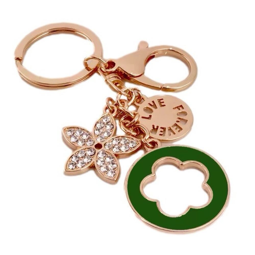 Fashionable Keychain/ Bag Charm Forever Love with‎ Five Leaf Clover Design